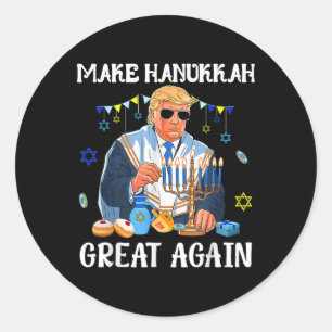 Pegatina Redonda Hanukkah Grande de nuevo judío Feo Chanukah Swe
