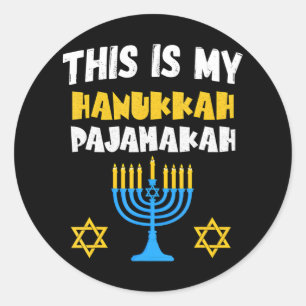 Pegatina Redonda Hanukkah para la familia Chanukah Funny Hanukkah