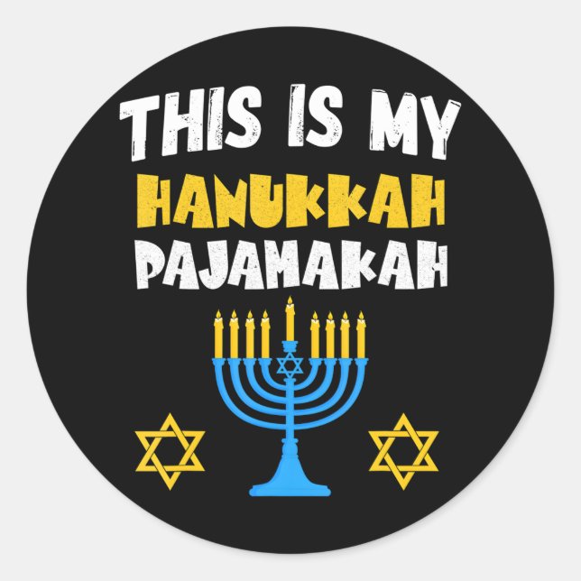 Pegatina Redonda Hanukkah para la familia Chanukah Funny Hanukkah (Anverso)