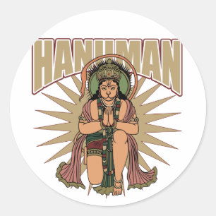 Pegatina Redonda Hanuman hindú