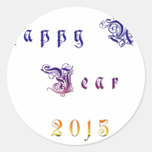 Pegatina Redonda Happu Año Nuevo 2015 Hakuna Matata desea.png