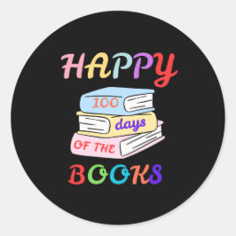 PEGATINA REDONDA HAPPY 100 DAYS OF THE BOOKS FIRST DAY OF SCHOOL