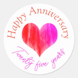 Pegatina Redonda Happy anniversary stickers