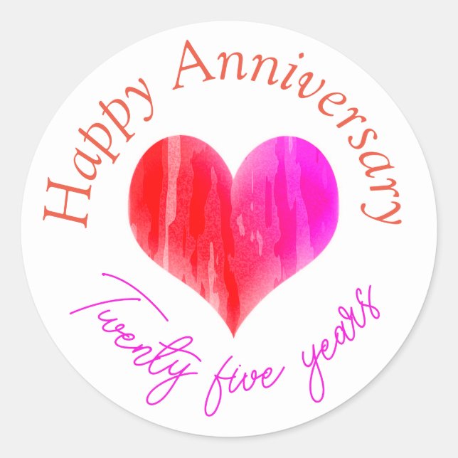 Pegatina Redonda Happy anniversary stickers  (Anverso)