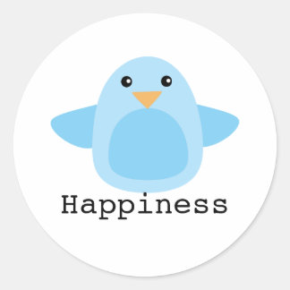 Pegatina Redonda Happy as Bluebird