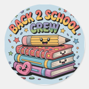 Pegatina Redonda Happy Back 2 School Crew