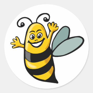 Pegatina Redonda Happy Bee