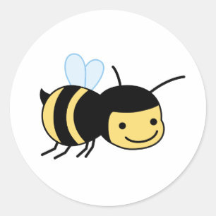Pegatina Redonda Happy Bee
