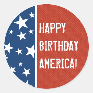 Pegatina Redonda Happy Birthday America Sticker