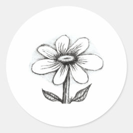 Pegatina Redonda Happy Birthday card for her with daisy