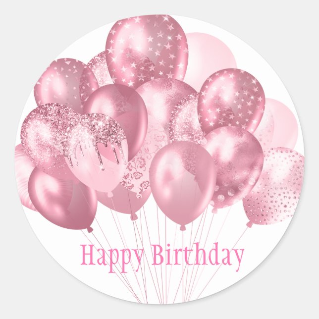 Pegatina Redonda Happy Birthday Stickers (Anverso)