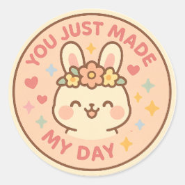 Pegatina Redonda Happy Bunny Appreciation Sticker