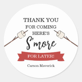 Pegatina Redonda Happy Camper Adventure Birthday