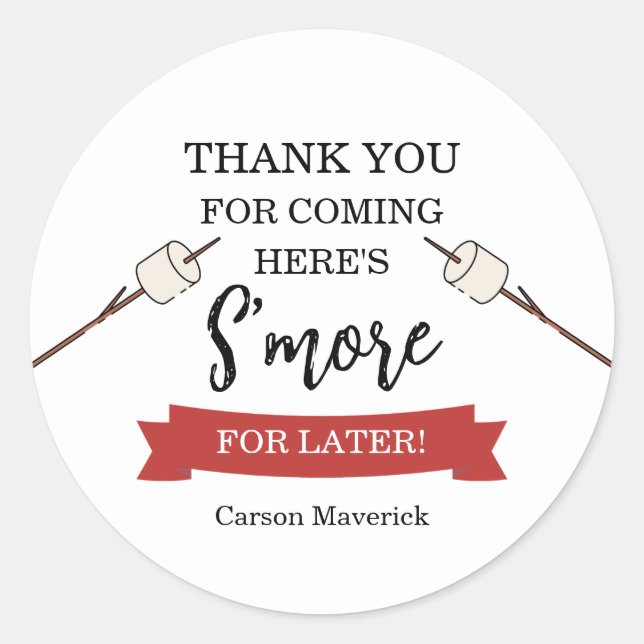 Pegatina Redonda Happy Camper Adventure Birthday (Anverso)