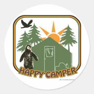 Pegatina Redonda Happy Camper Classic