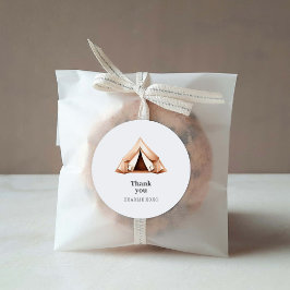 Pegatina Redonda Happy Camper Custom Favor Sticker