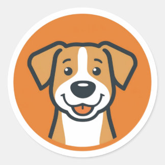 Pegatina Redonda Happy Canine Circle