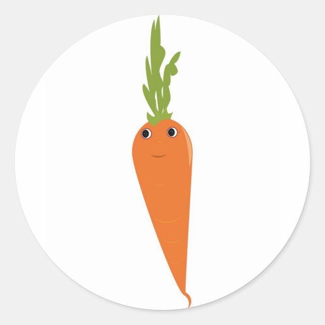 Pegatina Redonda Happy Carrot (Anverso)