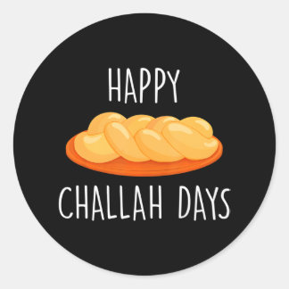 Pegatina Redonda Happy Challah Days Hanukkah