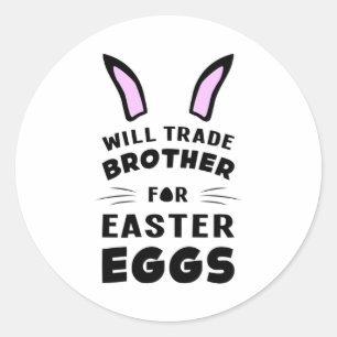 Pegatina Redonda Happy Easter Bunny Animal Egg Guay Funny Gift Idea