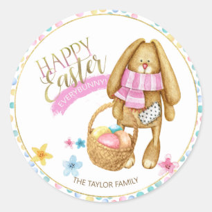 Pegatina Redonda Happy Easter Everybunny ID640