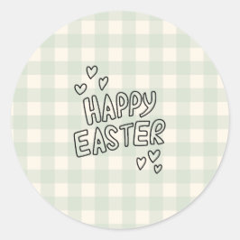 Pegatina Redonda Happy Easter Pattern