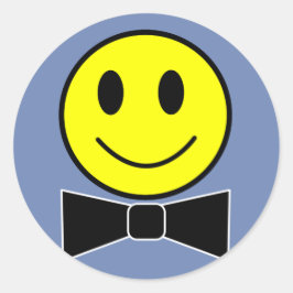 Pegatina Redonda Happy Face Bow Tie