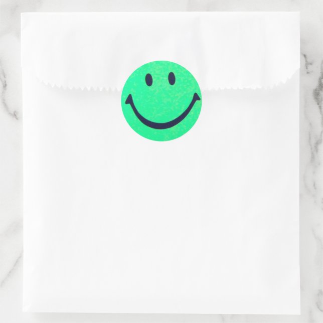 Pegatina Redonda Happy face face smiling - Happiness - (Bolso)