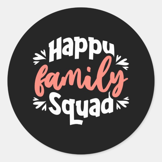Pegatina Redonda Happy Family Squad (Anverso)
