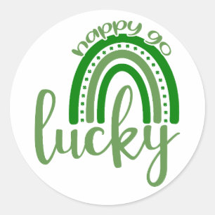 Pegatina Redonda Happy Go Lucky 🍀