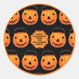 Pegatina Redonda Happy Halloween Gift Tags