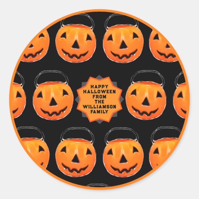 Pegatina Redonda Happy Halloween Gift Tags (Anverso)