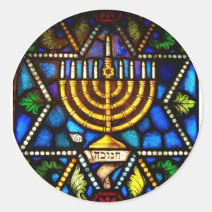 PEGATINA REDONDA HAPPY HANUKKAH
