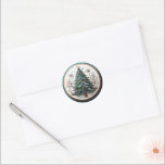 Pegatina Redonda Happy Holidays Christmas Tree ID1082<br><div class="desc">Con un aspecto rústico de boho,  este estilizado diseño de árbol de Navidad en verde y oro es parte de una dulce colección de diseños para las vacaciones. Vea los otros diseños únicos en este juego divertido buscando ID1082.</div>