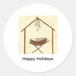 Pegatina Redonda Happy Holidays Sticker