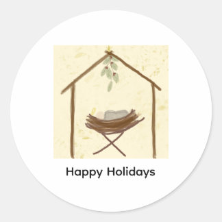 Pegatina Redonda Happy Holidays Sticker