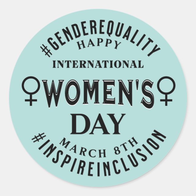 Pegatina Redonda Happy International Women's Day | March 8th (Anverso)