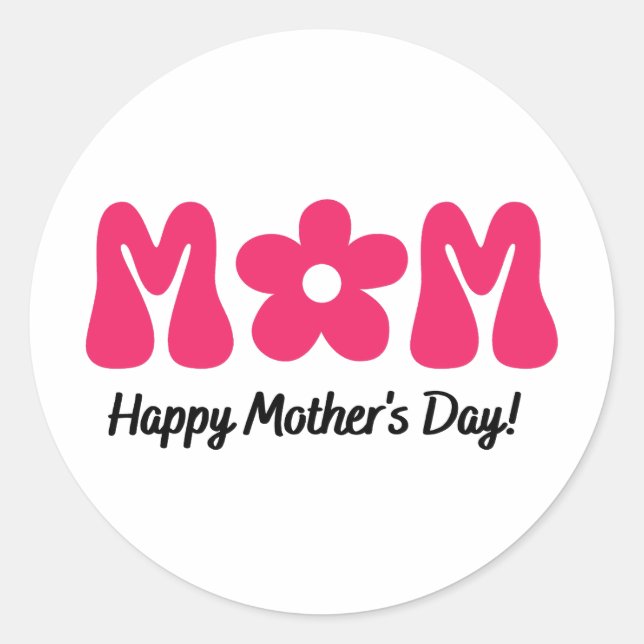 Pegatina Redonda happy mother's day (Anverso)