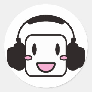 Pegatina Redonda Happy_Music
