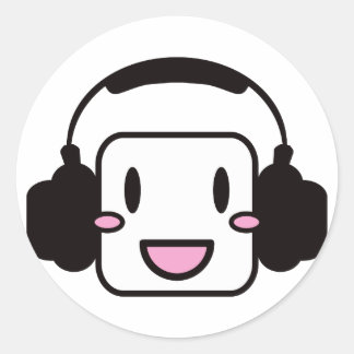 Pegatina Redonda Happy_Music