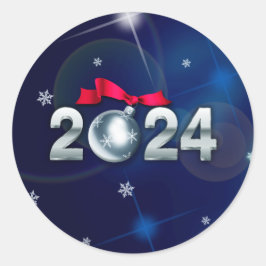 Pegatina Redonda Happy New Year 2023. Holiday