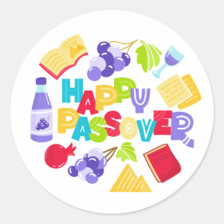 Pegatina Redonda Happy Passover Sticker