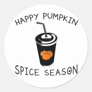 Pegatina Redonda Happy pumpkin spice season