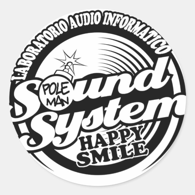 Pegatina Redonda Happy Smile Sticker (Anverso)