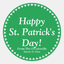 Happy St. Patrick's Day green clovers nombre perso