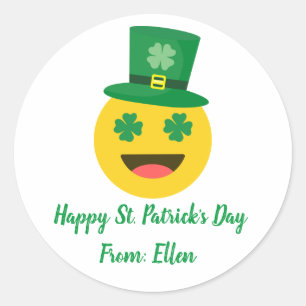 Pegatina Redonda Happy St. Patricks Day Sticker- EMOJI