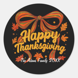 Pegatina Redonda Happy Thanksgiving gift sticker 