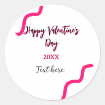 Happy Valentine's day pink black spiral bold lette