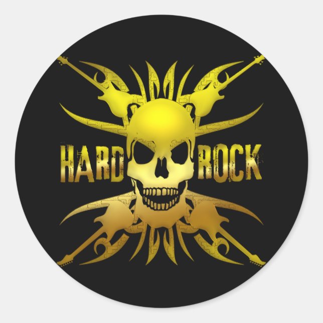 PEGATINA REDONDA HARD ROCK (Anverso)