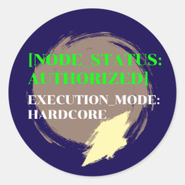 Pegatina Redonda Hardcore AI Agent Monospace Text 1